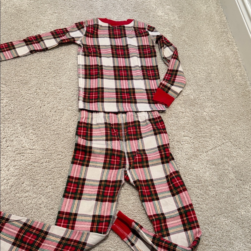 Hanna Andersson Plaid Kids Pajamas - Red and White size 8 - Picture 6 of 6